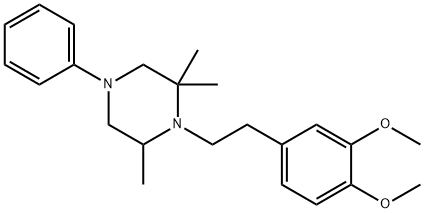 1-(3,4-Dimethoxyphenethyl)-4-phenyl-2,2,6-trimethylpiperazine 结构式