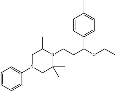 1-[3-Ethoxy-3-(p-tolyl)propyl]-4-phenyl-2,2,6-trimethylpiperazine 结构式