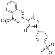 calcium 2-[[4,5-dihydro-3-methyl-5-oxo-1-(4-sulphonatophenyl)-1H-pyrazol-4-yl]azo]benzoate 结构式