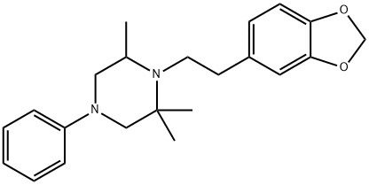 1-[2-(3,4-Methylenedioxyphenyl)ethyl]-4-phenyl-2,2,6-trimethylpiperazine 结构式