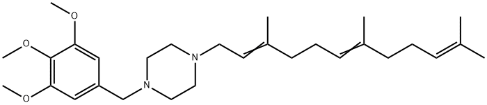 1-(3,4,5-Trimethoxybenzyl)-4-(3,7,11-trimethyl-2,6,10-dodecatrienyl)piperazine Structure