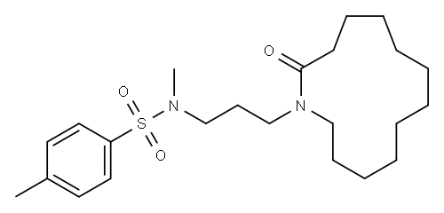 N,4-Dimethyl-N-[3-(2-oxoazacyclotridecan-1-yl)propyl]benzenesulfonamide 结构式