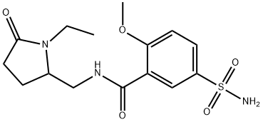 N-((1-ethyl-5-oxo-2-pyrrolidinyl)methyl)-5-sulfamoyl-2-anisamide 结构式