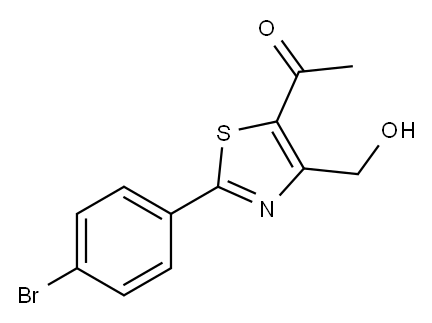 1-[2-(4-Bromophenyl)-4-(hydroxymethyl)-5-thiazolyl]ethanone 结构式