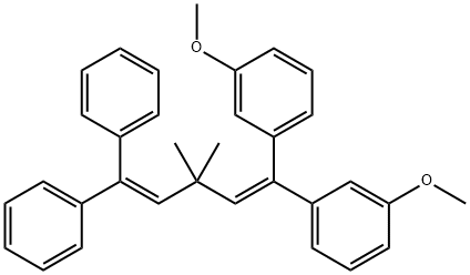 1,1'-(3,3-Dimethyl-5,5-diphenyl-1,4-pentadiene-1,1-diyl)bis(3-methoxybenzene) Structure