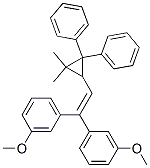 1,1'-[(2,2-Dimethyl-3,3-diphenylcyclopropyl)ethenylidene]bis(3-methoxybenzene) 结构式