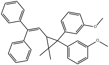 1,1'-[3-(2,2-Diphenylvinyl)-2,2-dimethylcyclopropane-1,1-diyl]bis(3-methoxybenzene) Structure