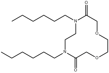 7,10-Dihexyl-1,4-dioxa-7,10-diazacyclododecane-6,11-dione 结构式
