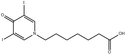 1,4-Dihydro-3,5-diiodo-4-oxo-1-pyridineheptanoic acid 结构式