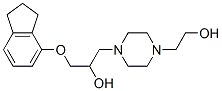 1-[4-(2-Hydroxyethyl)-1-piperazinyl]-3-(4-indanyloxy)-2-propanol 结构式