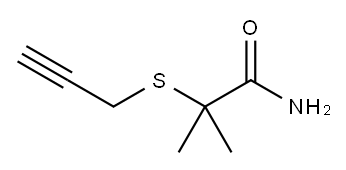 2-Methyl-2-(2-propynylthio)propionamide Structure