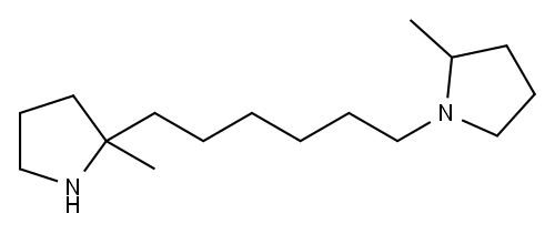 1,2-Bis(2-methyl-1-pyrrolidinyl)hexane 结构式