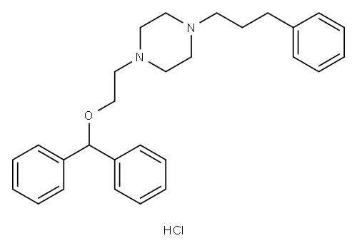 1-(2-DIPHENYLMETHOXYETHYL)-4-(3-PHENYLPROPYL)PIPERAZINE DIHYDROCHLORIDE Structure