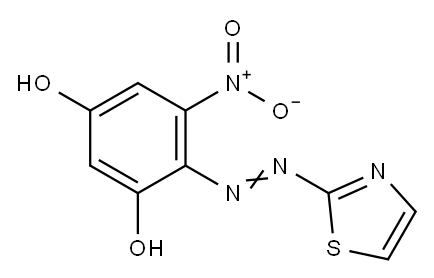 5-Nitro-4-[(thiazol-2-yl)azo]-1,3-benzenediol 结构式