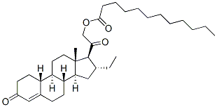 16alpha-ethyl-21-hydroxy-19-norpregn-4-ene-3,20-dione 21-laurate 结构式