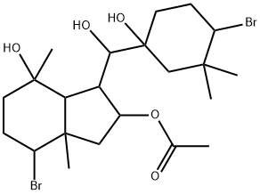 7-Bromo-3-[(4-bromo-1-hydroxy-3,3-dimethylcyclohexyl)hydroxymethyl]octahydro-4,7a-dimethyl-1H-indene-2,4-diol-2-acetate 结构式