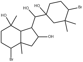 7-Bromo-3-[(4-bromo-1-hydroxy-3,3-dimethylcyclohexyl)hydroxymethyl]octahydro-4,7a-dimethyl-1H-indene-2,4-diol 结构式