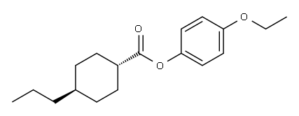 反式-4-丙基环己基甲酸 4-乙氧基苯酯 结构式
