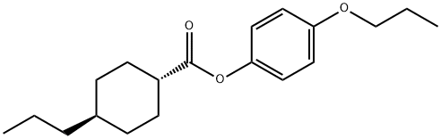 反式-4-丙基环己基甲酸 4-丙氧基苯酯 结构式