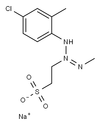 sodium 2-[3-(4-chloro-2-methylphenyl)-1-methyltriazen-2-yl]ethanesulphonate 结构式