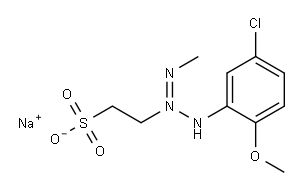 sodium 2-[3-(5-chloro-2-methoxyphenyl)-1-methyltriazen-2-yl]ethanesulphonate 结构式