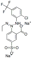 disodium 2-[3-[2-chloro-5-(trifluoromethyl)phenyl]-1-ethyltriazen-2-yl]-5-sulphonatobenzoate Structure