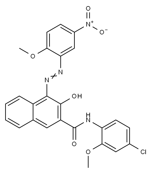 N-(4-chloro-2-methoxyphenyl)-3-hydroxy-4-[(2-methoxy-5-nitrophenyl)azo]naphthalene-2-carboxamide 结构式