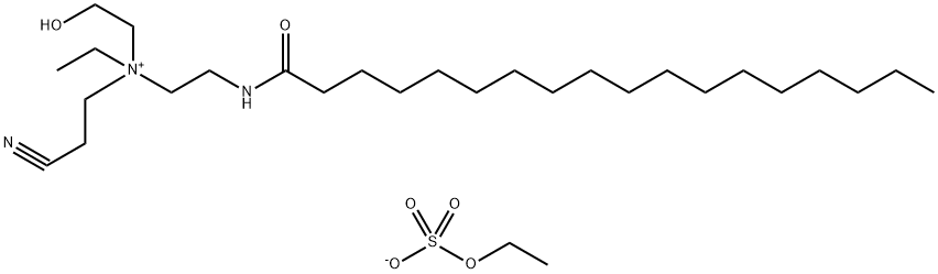 (2-cyanoethyl)ethyl(2-hydroxyethyl)[2-[(1-oxooctadecyl)amino]ethyl]ammonium ethyl sulphate Structure