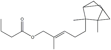 丁酸-5-[2,3-二甲基三环[2.2.1.02,6]庚-3-基]-2-甲基-2-戊烯酯 结构式