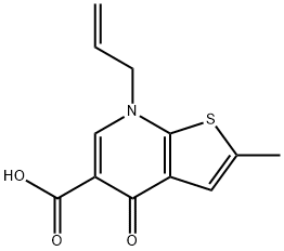 7-ALLYL-2-METHYL-4-OXO-4,7-DIHYDROTHIENO[2,3-B]PYRIDINE-5-CARBOXYLIC ACID 结构式