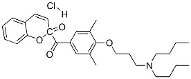 2-[4-[3-(dibutylamino)propoxy]-3,5-dimethylbenzoyl]-2-benzopyrone hydrochloride Structure