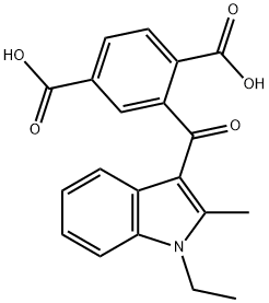 2-[(1-ethyl-2-methyl-1H-indol-3-yl)carbonyl]terephthalic acid Structure