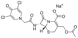 sodium (6R-trans)-3-(acetoxymethyl)-7-[(3,5-dichloro-4-oxo-1(4H)-pyridyl)acetamido]-8-oxo-5-thia-1-azabicyclo[4.2.0]oct-2-ene-2-carboxylate Structure