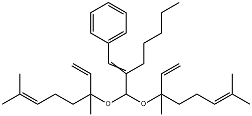 [2-[bis[(1,5-dimethyl-1-vinyl-4-hexenyl)oxy]methyl]-1-heptenyl]benzene 结构式