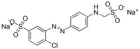 4-Chloro-3-[[4-[(sulfomethyl)amino]phenyl]azo]benzenesulfonic acid disodium salt Structure