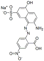 sodium hydrogen 2-[(2-amino-5-hydroxy-7-sulphonato-1-naphthyl)azo]-5-nitrobenzoate Structure