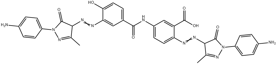 2-[[1-(4-aminophenyl)-4,5-dihydro-3-methyl-5-oxo-1H-pyrazol-4-yl]azo]-5-[[3-[[1-(4-aminophenyl)-4,5-dihydro-3-methyl-5-oxo-1H-pyrazol-4-yl]azo]-4-hydroxybenzoyl]amino]benzoic acid Structure