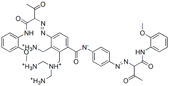 p,p'-bis[[1-[(o-methoxyanilino)carbonyl]-2-oxopropyl]azo]benzanilide, tetrakis(aminomethyl) derivative Structure