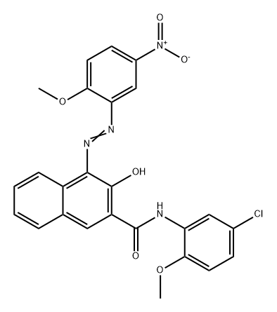 N-(5-chloro-2-methoxyphenyl)-3-hydroxy-4-[(2-methoxy-5-nitrophenyl)azo]naphthalene-2-carboxamide 结构式