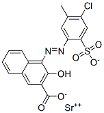strontium 4-[(4-chloro-5-methyl-2-sulphonatophenyl)azo]-3-hydroxy-2-naphthoate (1:1) Structure