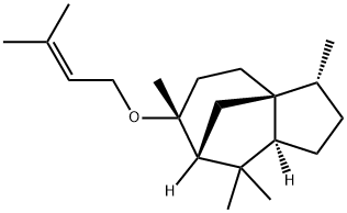 [3R-(3alpha,3abeta,6alpha,7beta,8aalpha)]-octahydro-3,6,8,8-tetramethyl-6-[(3-methylbut-2-enyl)oxy]-1H-3a,7-methanoazulene 结构式