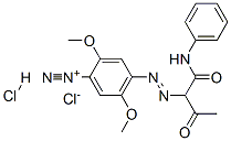 2,5-dimethoxy-4-[[2-oxo-1-[(phenylamino)carbonyl]propyl]azo]benzenediazonium chloride monohydrochloride 结构式