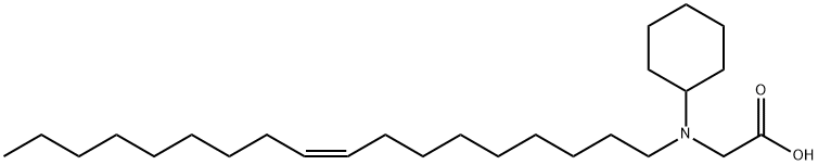 (Z)-N-cyclohexyl-N-9-octadecenylglycine Structure