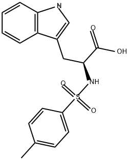 (2S)-3-(1H-吲哚-3-基)-2-[(4-甲基苯基)磺酰基氨基]丙酸 结构式
