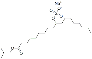 sodium 1-(2-methylpropyl) 10-(sulphooxy)octadecanoate 结构式