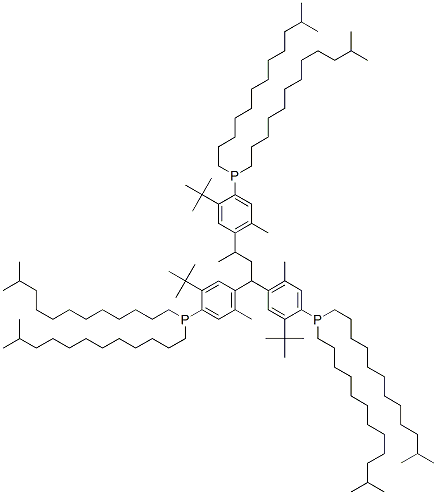 (1-methylpropan-1-yl-3-ylidene)tris[2-tert-butyl-5-methyl-p-phenylene]tris[di(isotridecyl)phosphine] Structure