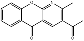 3-乙酰基-2-甲基-5H-[1]苯并吡喃并[2,3-B]吡啶-5-酮, 67867-47-4, 结构式