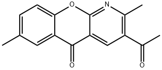 3-乙酰基-2,7-二甲基-5H-[1]苯并吡喃[2,3-B]吡啶-5-酮 结构式