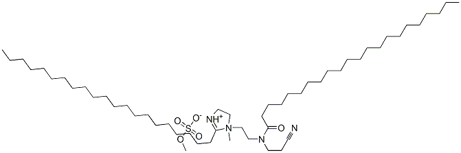1-[2-[(2-cyanoethyl)(1-oxodocosyl)amino]ethyl]-2-henicosyl-4,5-dihydro-1-methyl-1H-imidazolium methyl sulphate 结构式