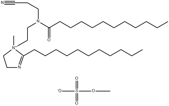 1-[2-[(2-cyanoethyl)(1-oxododecyl)amino]ethyl]-4,5-dihydro-1-methyl-2-undecyl-1H-imidazolium methyl sulphate 结构式